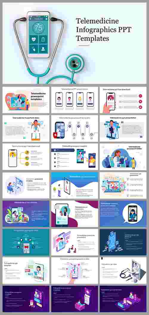 Telemedicine Infographics powerpoint templates